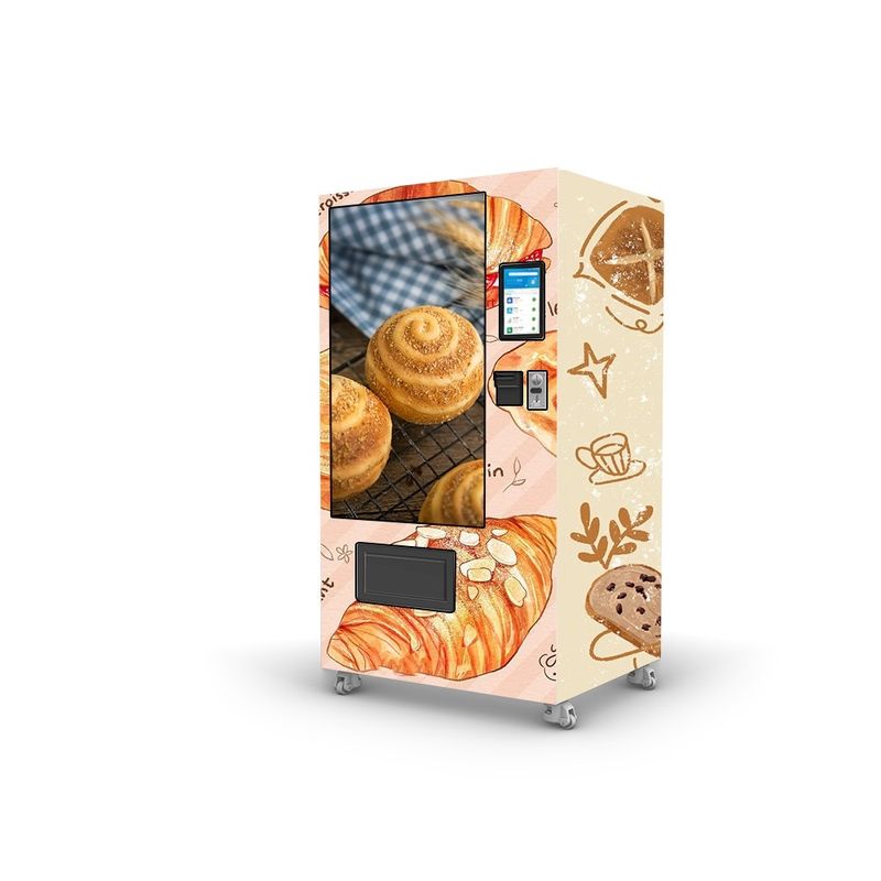50W স্বয়ংক্রিয় রুটি স্ন্যাকস খাদ্য ও পানীয় পণ্য Qr পে ভেন্ডিং মেশিন
