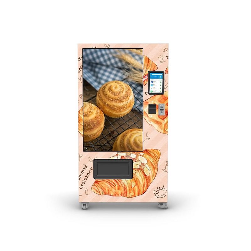 50W স্বয়ংক্রিয় রুটি স্ন্যাকস খাদ্য ও পানীয় পণ্য Qr পে ভেন্ডিং মেশিন